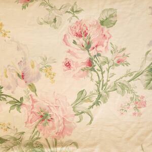 VTG Ralph Lauren Therese Cotton Sateen Roses USA Queen Duvet Cover Cottagecore